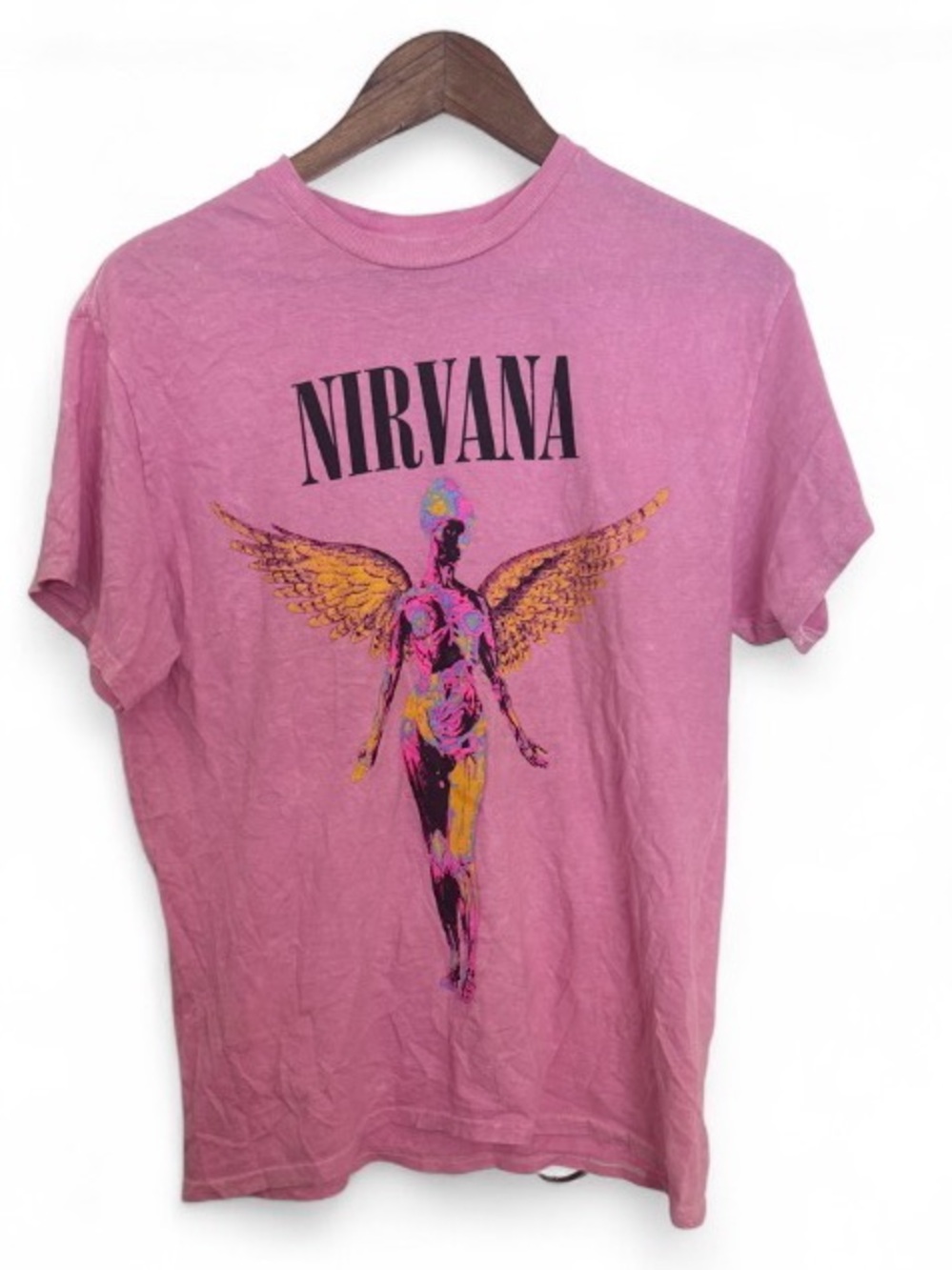 NIRVANA Pink Graphic Angel Tee - Unisex Short Sleeve